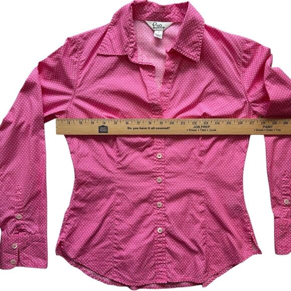 Vintage Lily Pulitzer Button Down Shirt Pink Polka Dot Beach Preppy Size 2 XS - Picture 5 of 8